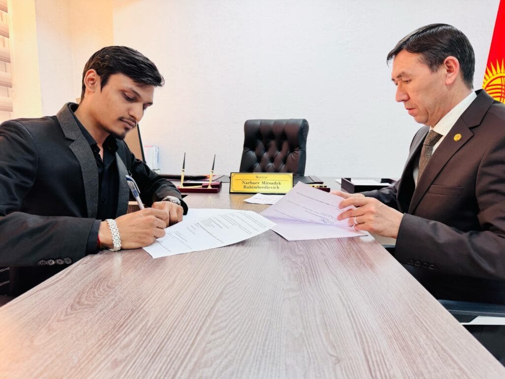 Contact signed by Dr Nikunj with International University